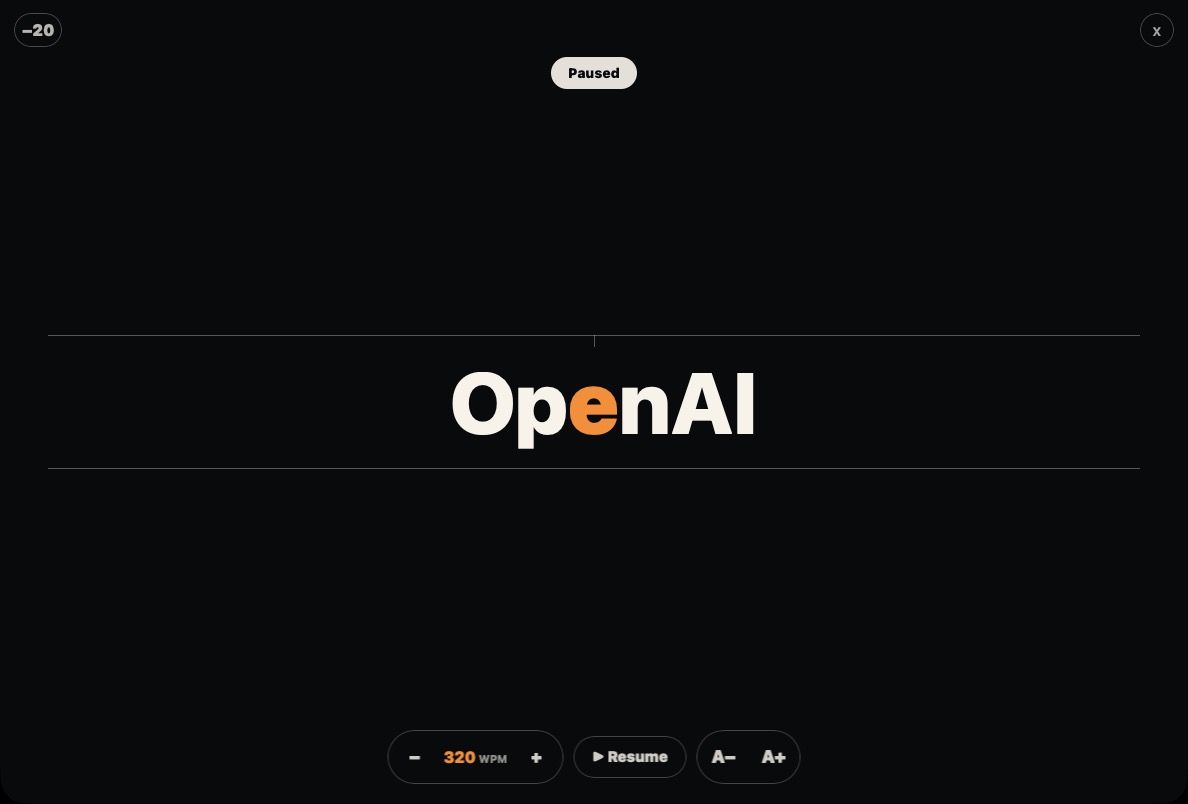 Eyeballs reader settings and article library