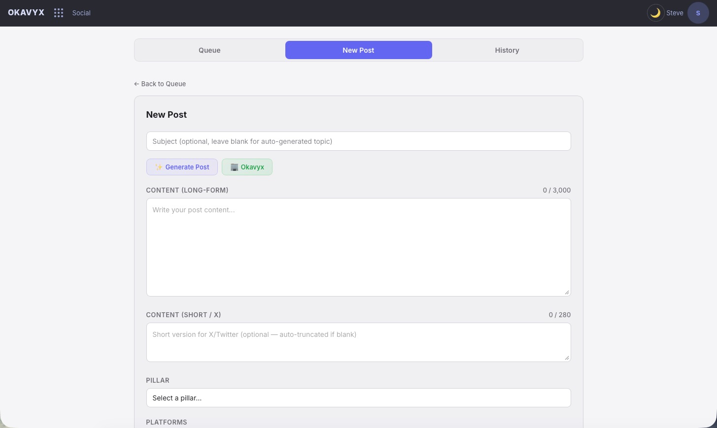 Social Content Hub with LinkedIn publishing pipeline